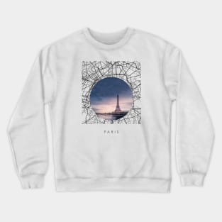 Paris Streets Collage Crewneck Sweatshirt